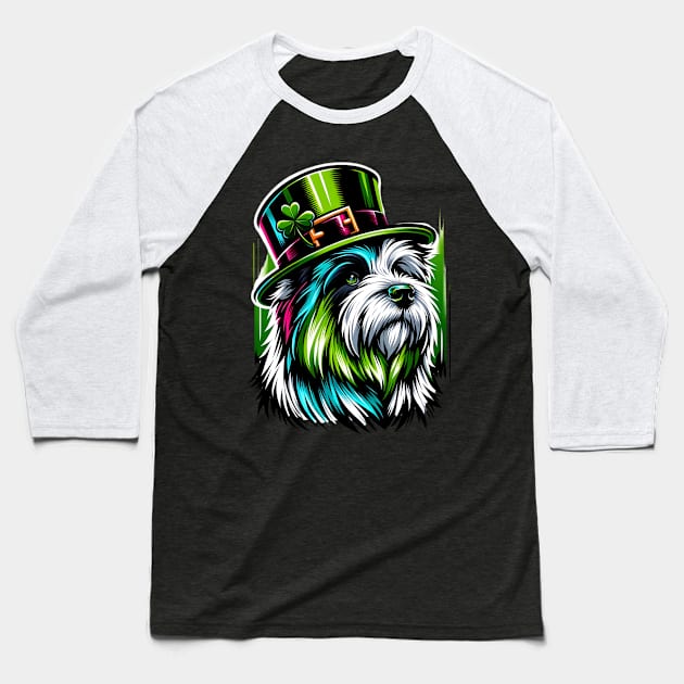 Polish Lowland Sheepdog in Saint Patrick's Day Spirit Baseball T-Shirt by ArtRUs